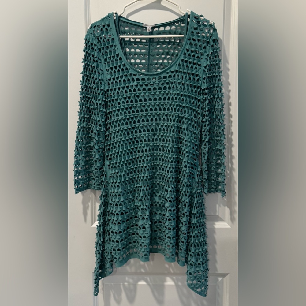 Teal Women's Tunic Top Linea Domani